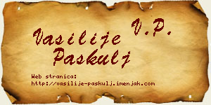 Vasilije Paskulj vizit kartica